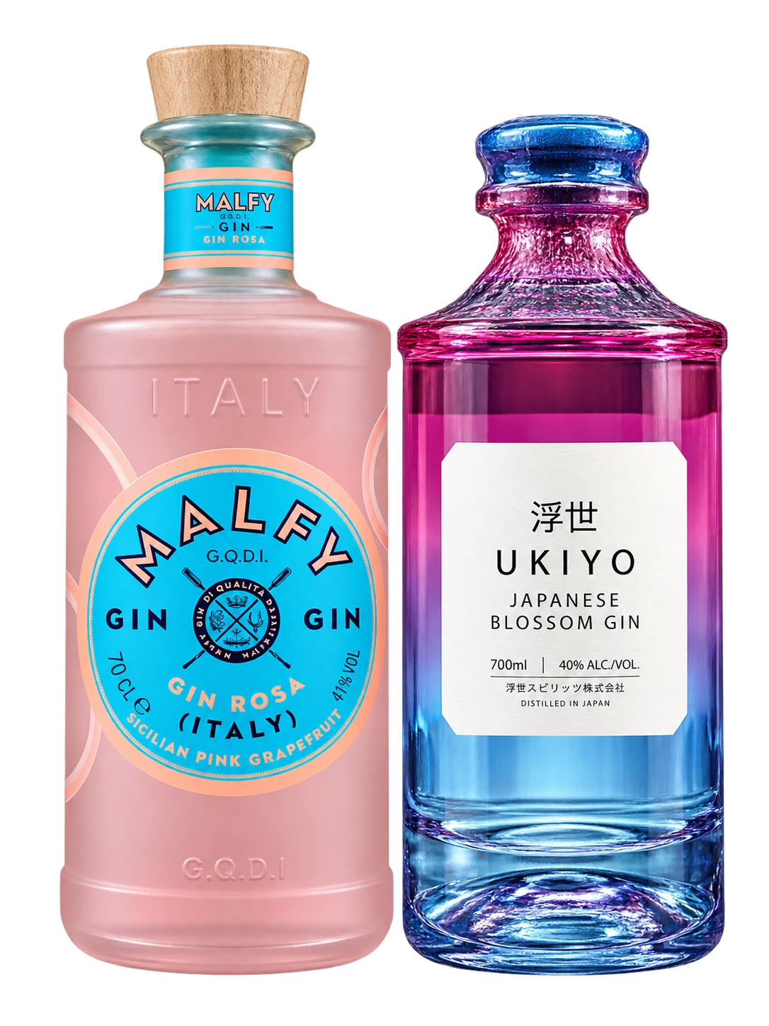 Malfy Gin Rosa and Ukiyo Japanese Blossom Gin