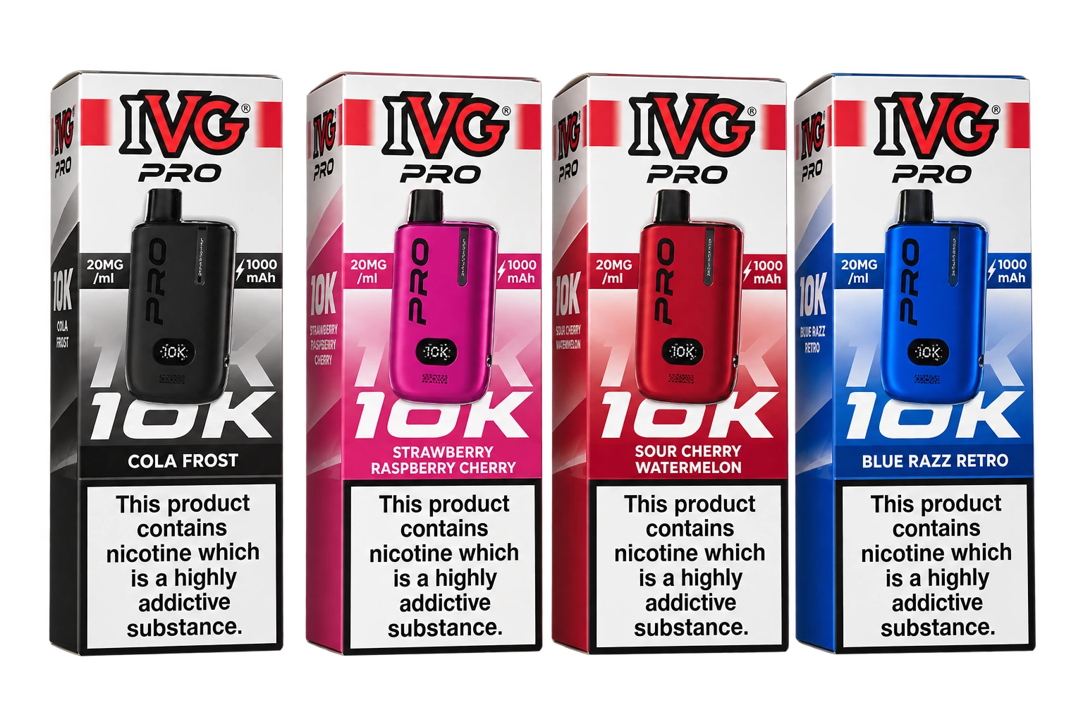IVG Pro vape product boxes