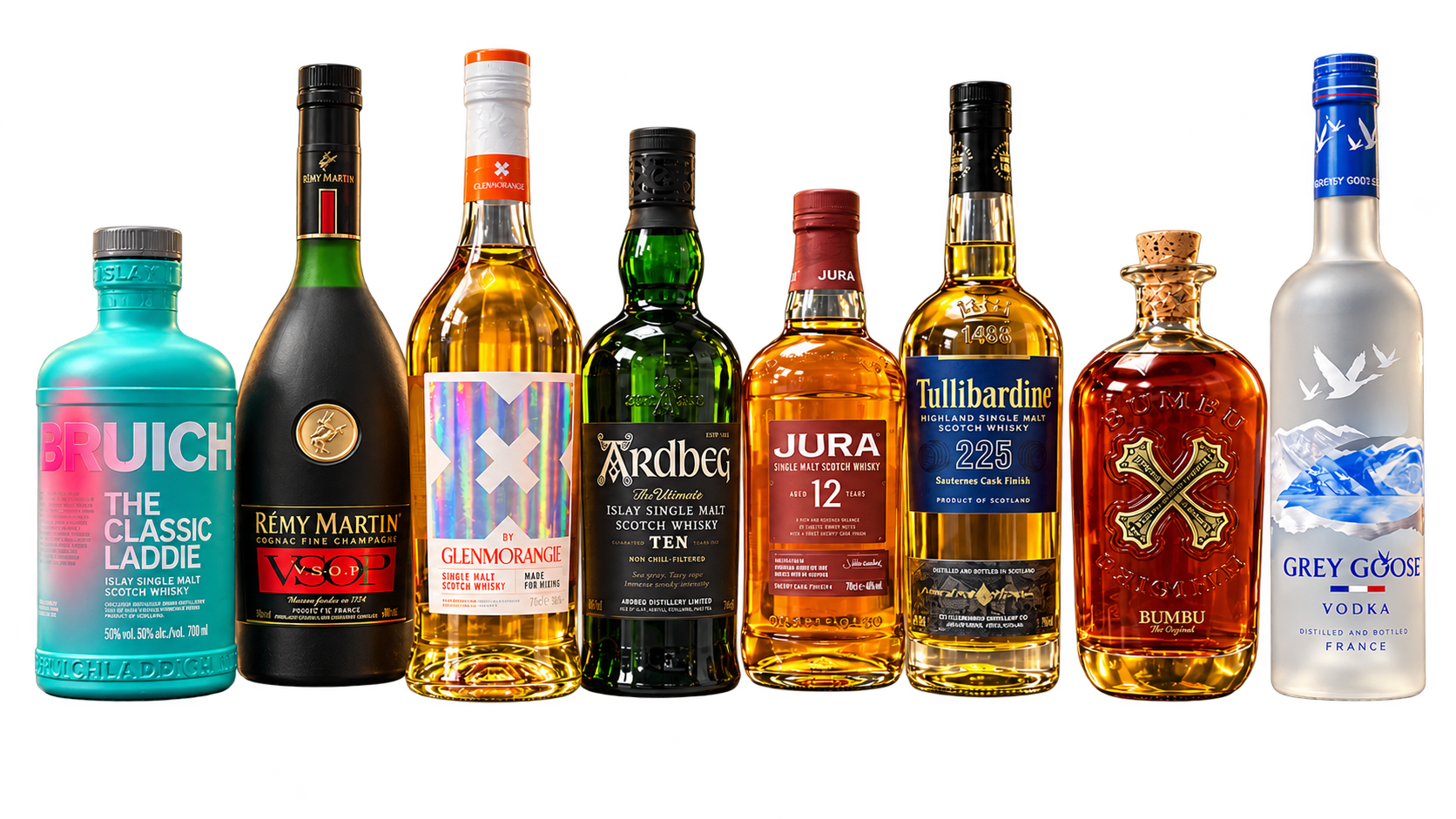 A selection of whisky, cognac, rum and vodka at GoLocal Chester Road